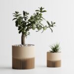 Modern Ribbed Planter Plant Series 1