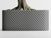 Plant Pot Fine Rib Rounded Rectangle Low - Imagen 4