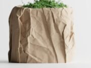 Crumbled Paper Plant Pot Square - Imagen 4