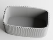 Plant Pot Fine Rib Rounded Rectangle Low - Imagen 5