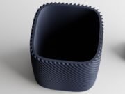 Plant Pot Rib Rounded Cube - Imagen 5